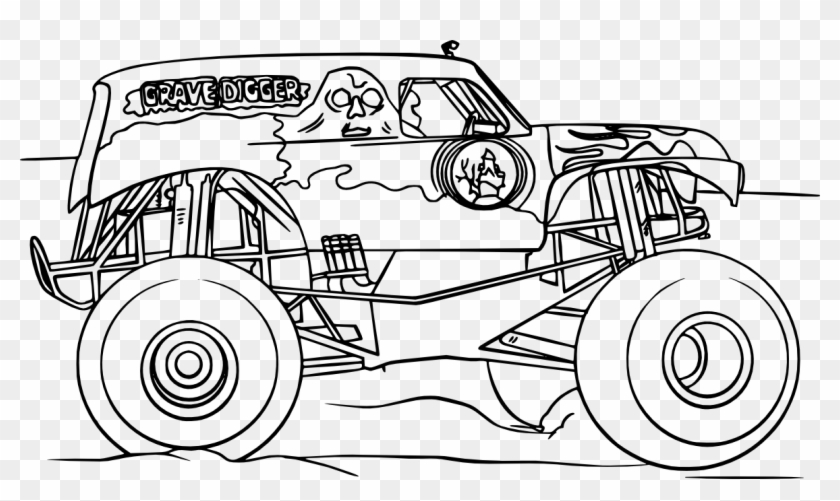 Grave Digger Monster Truck Vectors , Png Download - Grave Digger Monster Truck Drawing Clipart