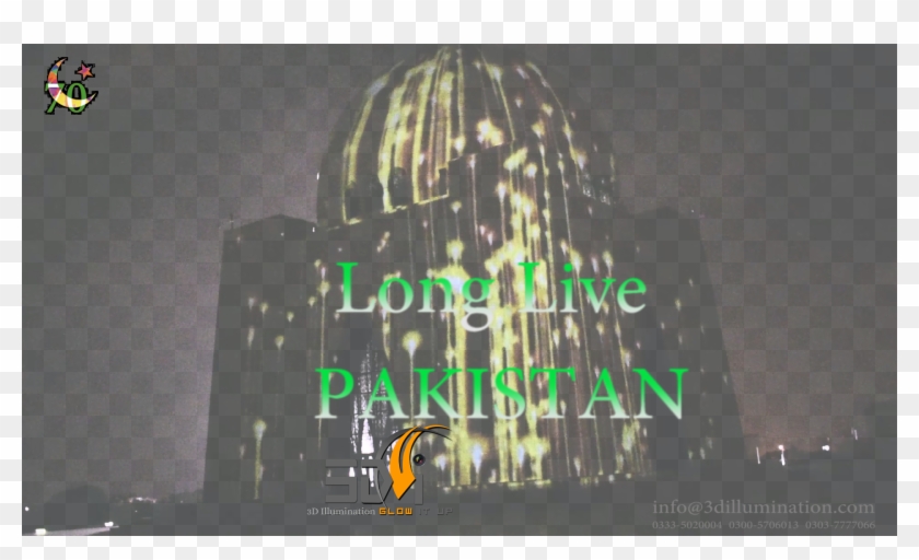 70 Independence Day Pakistan Mazar E Quaid Projection - Night Clipart