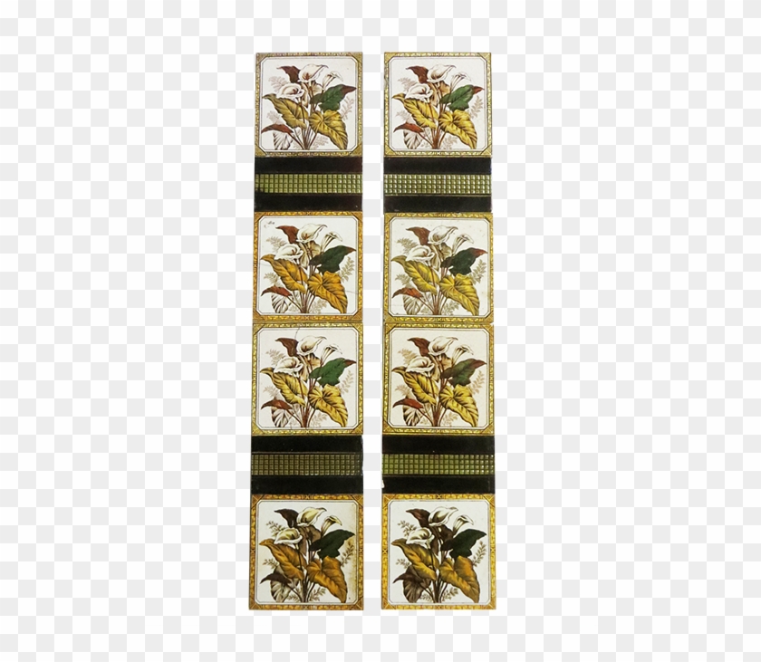 Original Antique Ivy Leaf Fireplace Tiles - Stained Glass Clipart #5504182