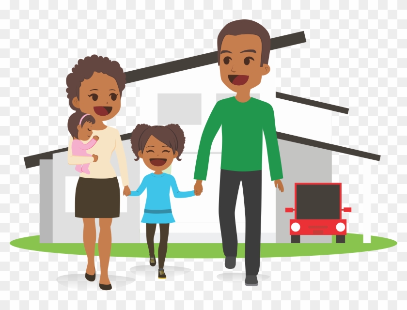 Family Buying A House - Buying A House Png Clipart