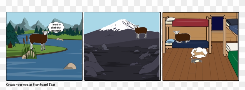 The Goat That Wanted To Climb The Mountain - Cartoon Clipart #5505495