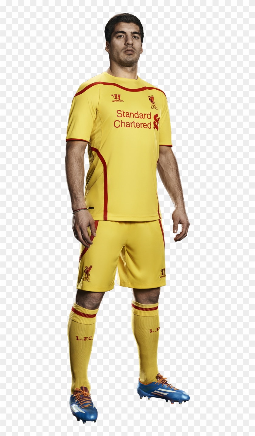 See Pictures Of Luis Suarez And Steven Gerrard Modelling - Liverpool 2014 15 Away Kit Clipart