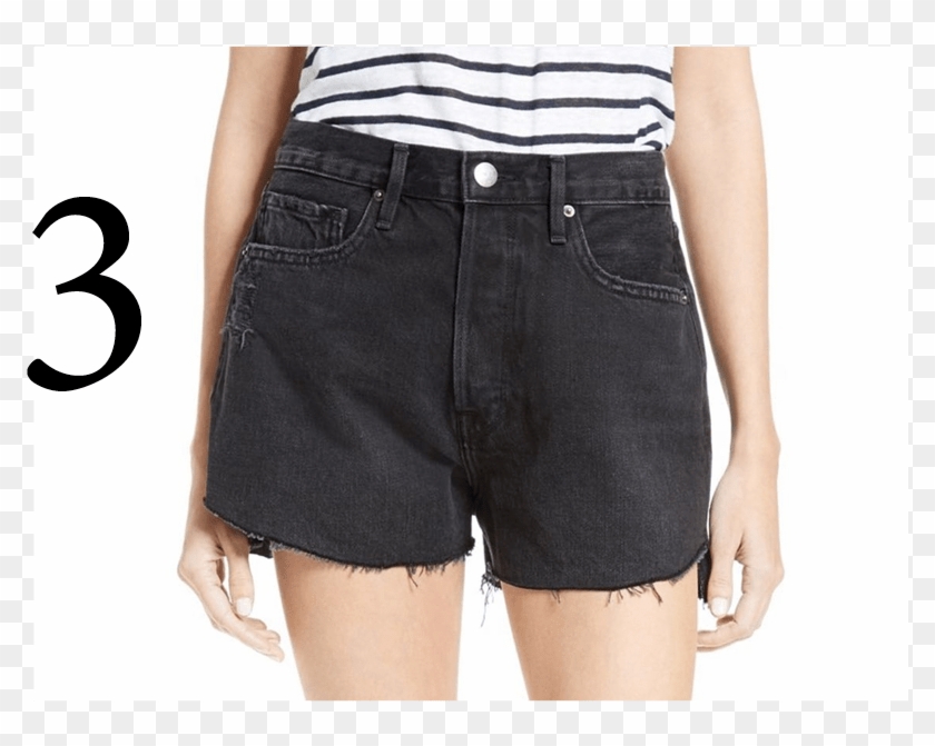 Raw Edge Denim Shorts - Pocket Clipart #5505569