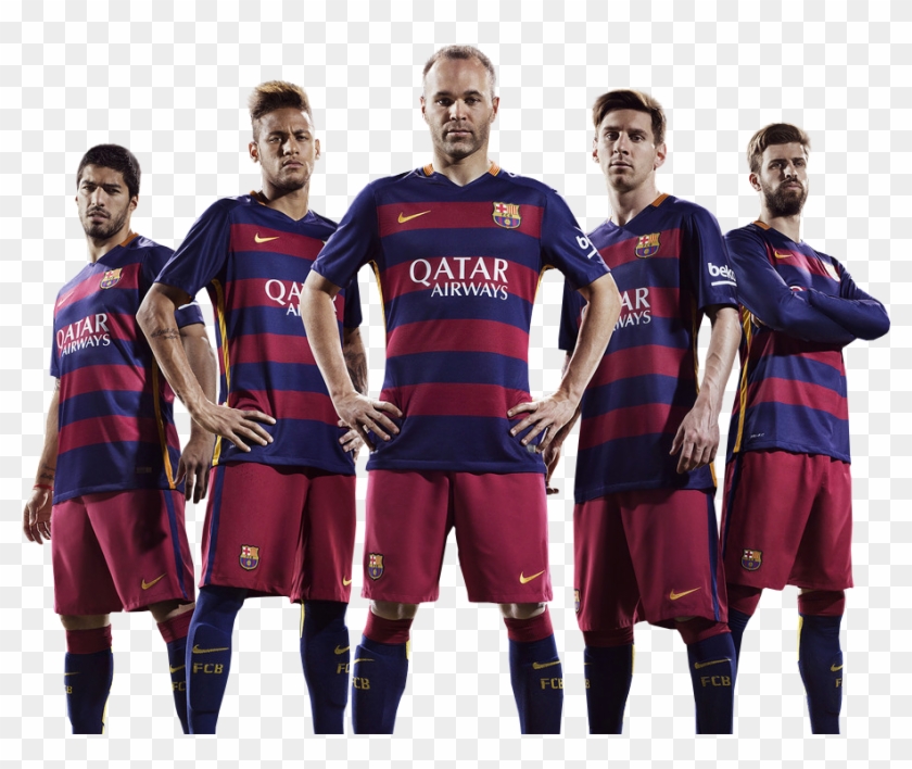 Luis Suarez, Neymar, Andres Iniesta, Lionel Messi & - Messi Suarez Neymar Png Clipart #5505734