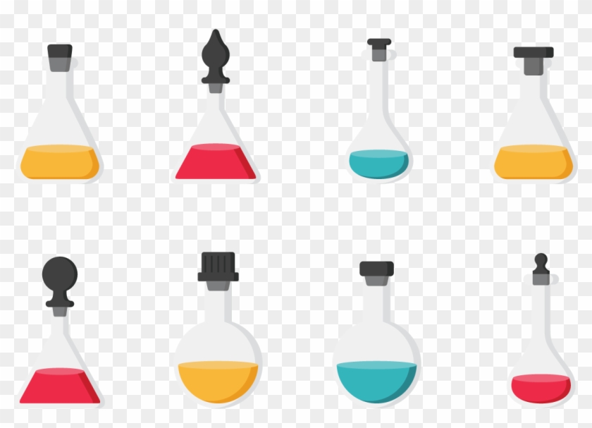 Flasks With Stoppers Icons Vector - Graphic Design Clipart