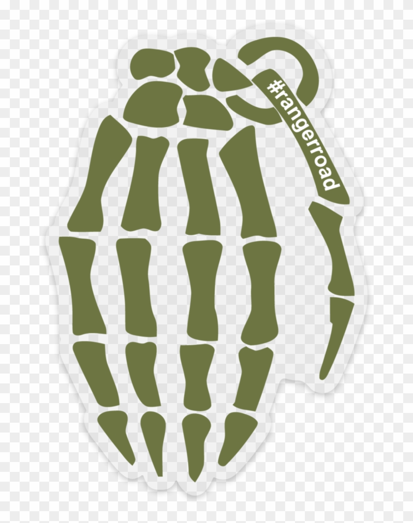 Od Green Ranger Road Sticker - Skeleton Hand Grenade Clipart #5505977