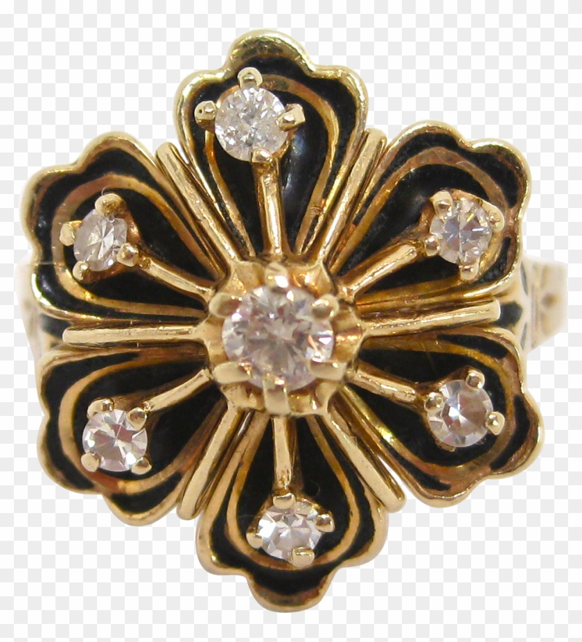 Transparent Enamel Gold - Jewellery Flower Png Clipart #5506424