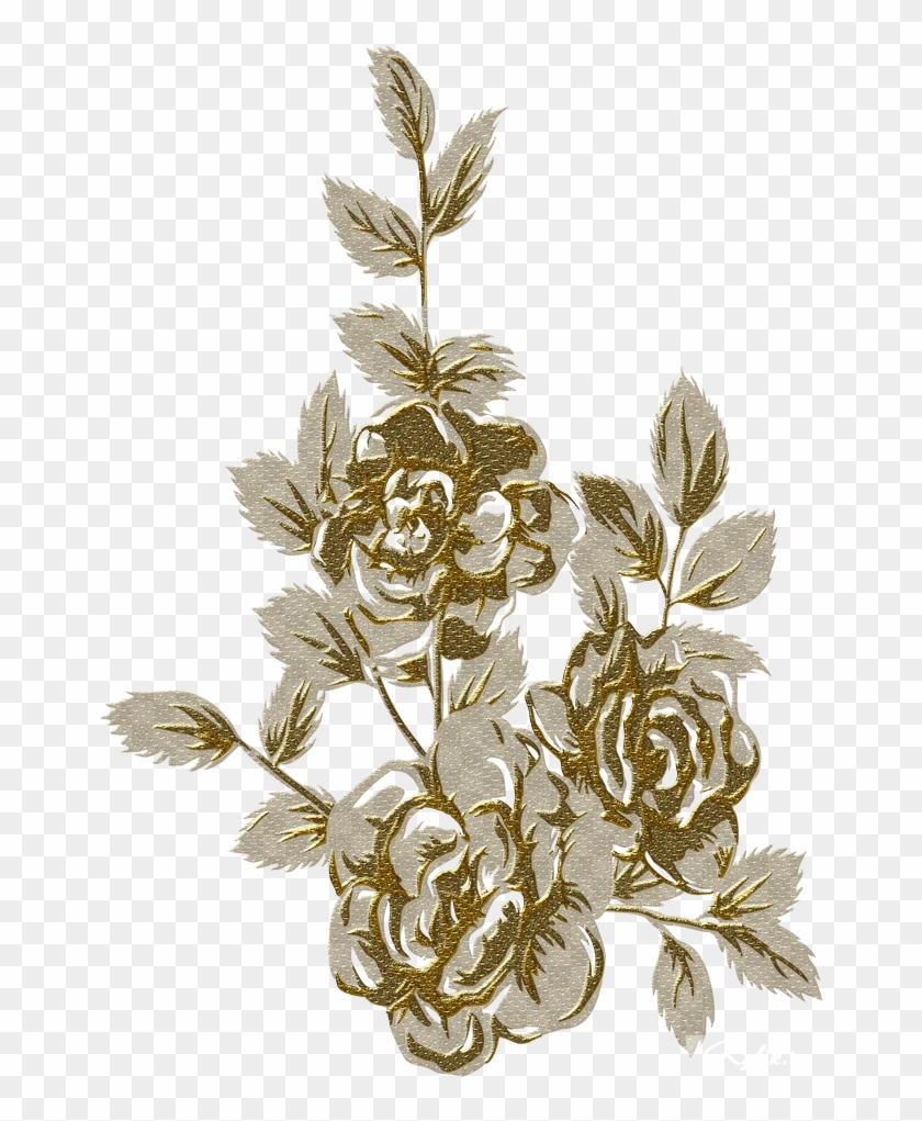 "прекрасные Золотые Цветы Fine Gold Flowers " Allday - Pedicel Clipart
