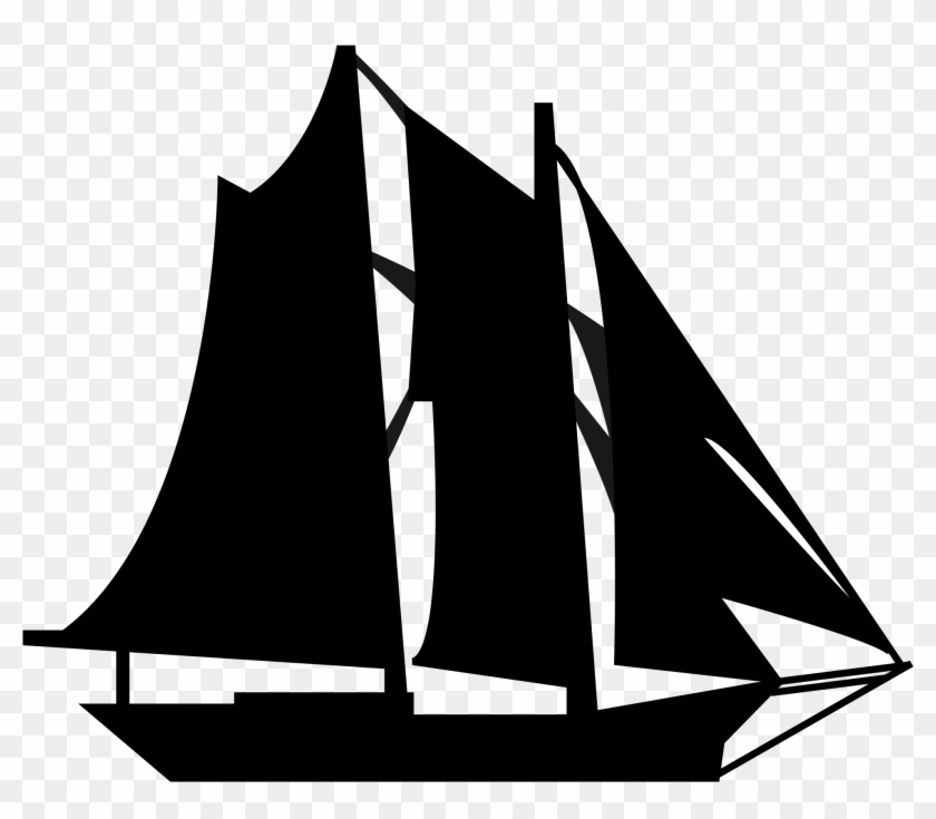 Ship Svg Outline - Schooner Png Clipart #5506888