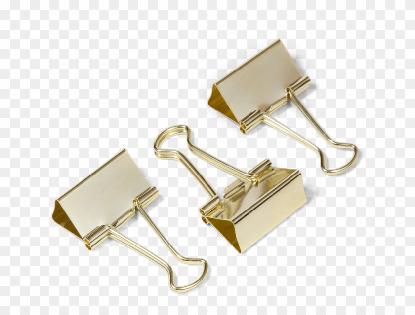 Large Gold Binder Clips - Binder Clip - Png Download #5507275