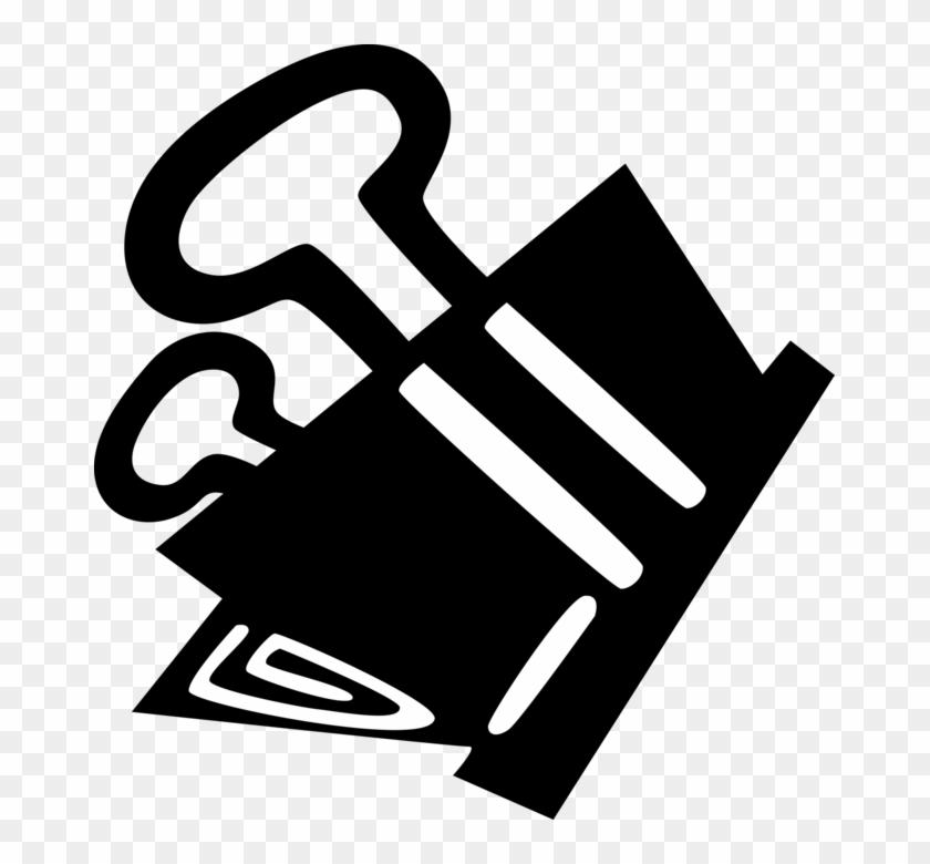 Vector Illustration Of Strong Metal Bulldog Binder Clipart