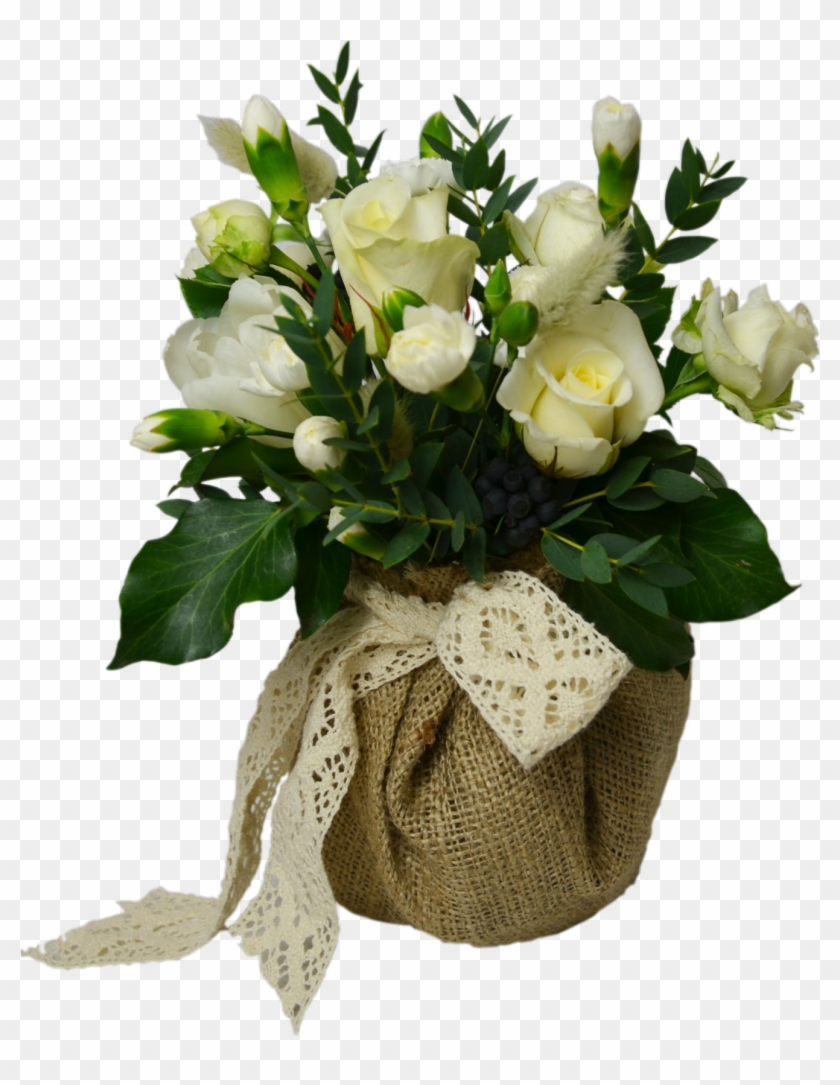 Rustic Flower Shop Studio Flores - White Roses In Vase Clipart #5507571