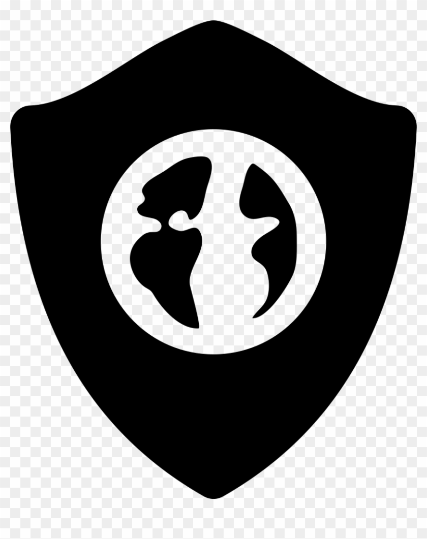Earth Symbol On Protection Shield Comments - Eye White Icon Png Clipart #5507678
