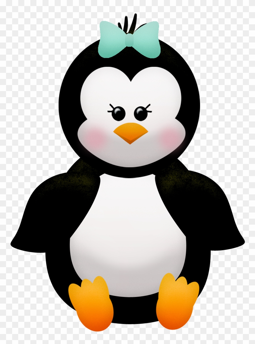 Penguins And Flowers Of The Winter Clip Art - Baby Penguin Clip Art - Png Download