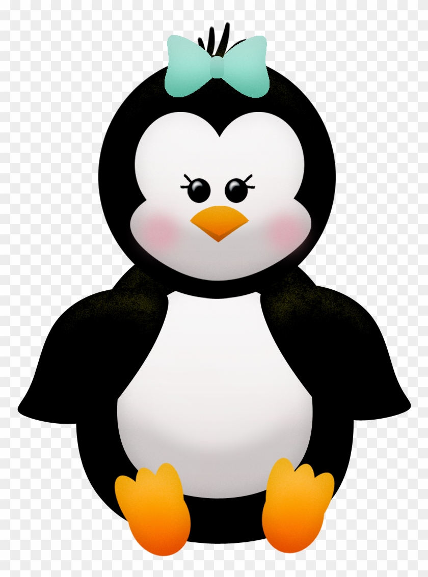 Penguins And Flowers Of The Winter Clip Art - Baby Penguin Clip Art - Png Download #5507982