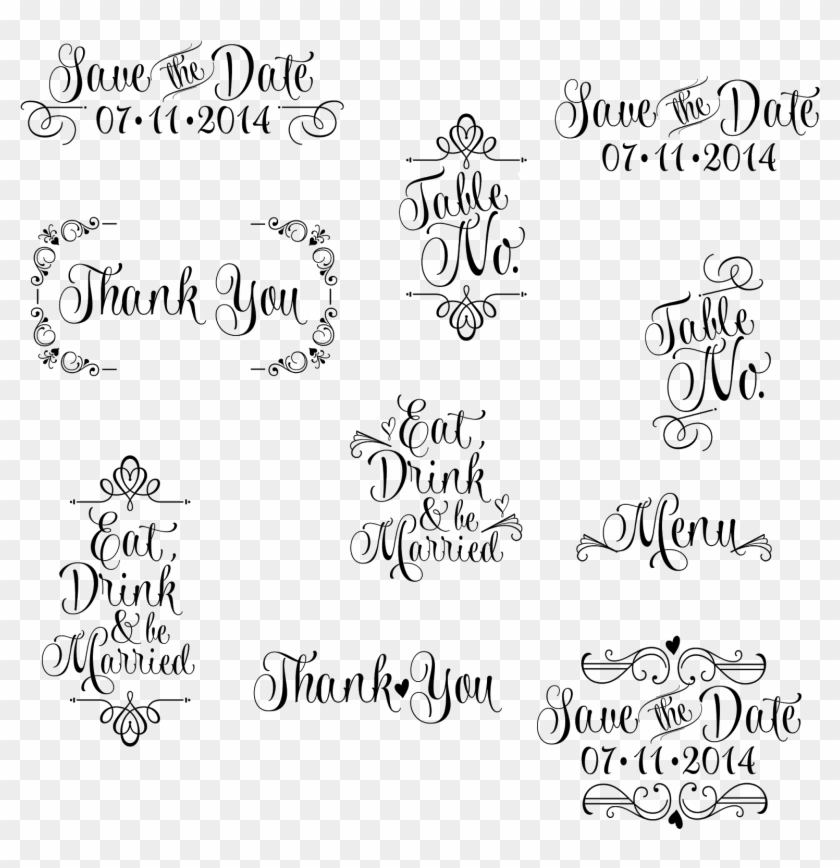 Save The Date Stamp - Calligraphy Clipart #5507987