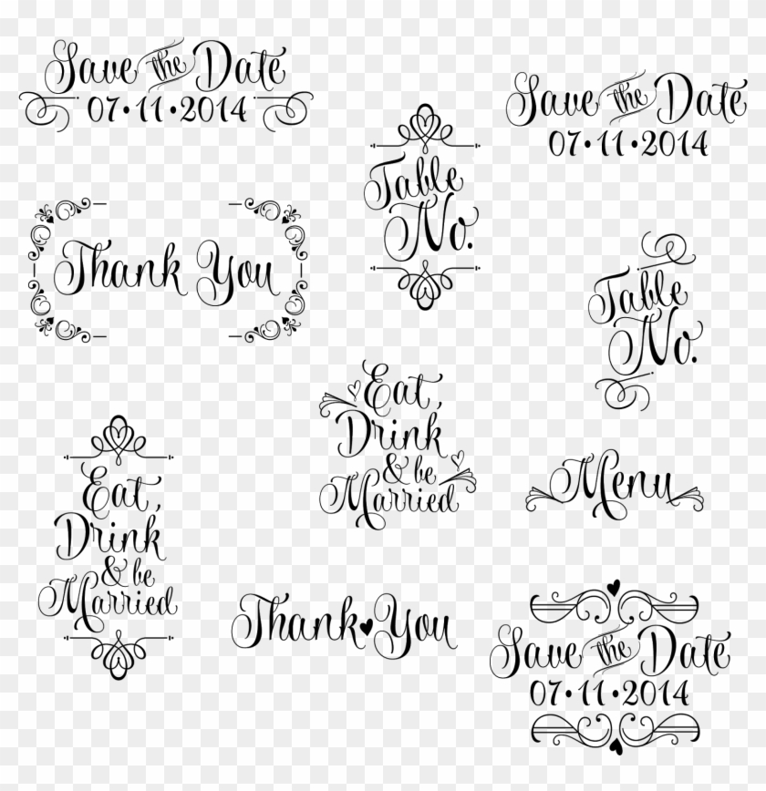 Save The Date Stamp - Calligraphy Clipart