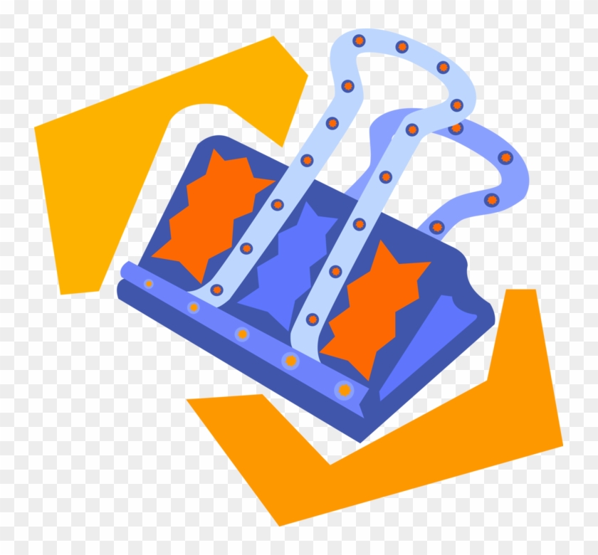 Vector Illustration Of Strong Metal Bulldog Binder Clipart #5508354