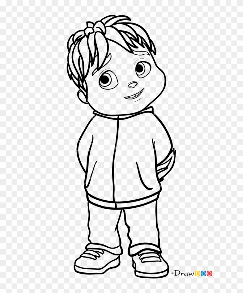 How To Draw Theo, Alvin And Chipmunks - Alvinnn And The Chipmunks Draw Clipart