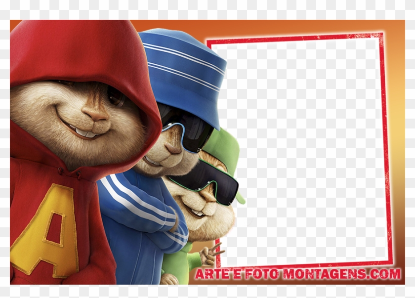 Alvim E Os Esquilos, Moldura Infantil, Molduras, Festa - Alvin And The Chipmunks With Hats Clipart