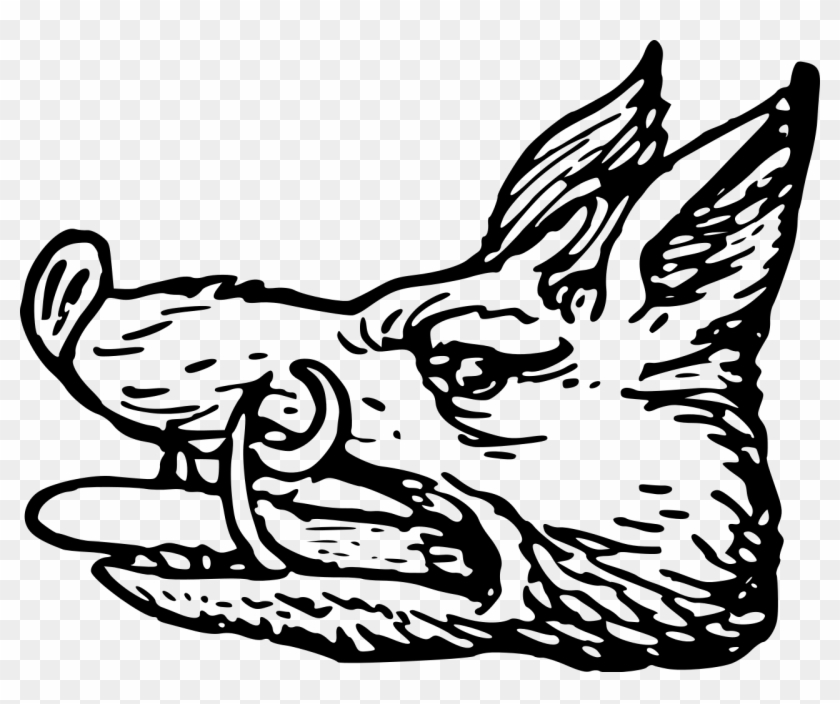 Boar's Head Couped - Heraldic Boar Clipart #5512234