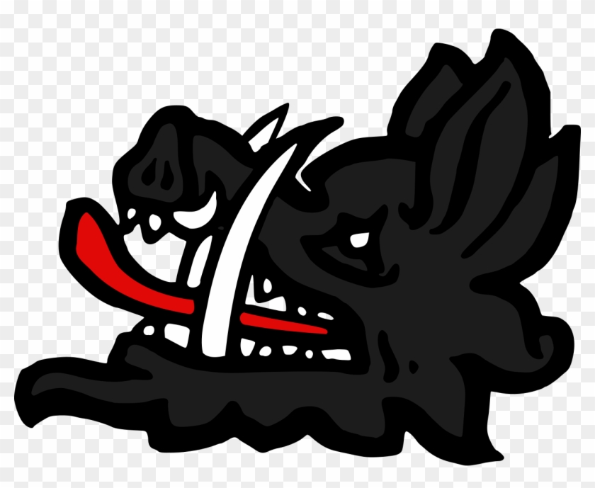 Boar's Head Erased Sable - Illustration Clipart