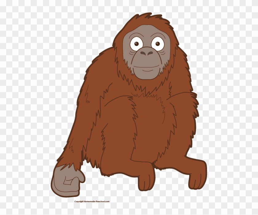 Free Monkey Clipart Graphic Black And White Stock - Orangutan Clipart Png Transparent Png