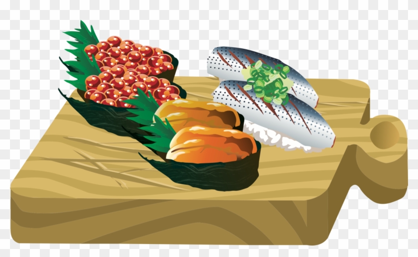 Sushi Fast Food Line Art Vegetable - Illustration Clipart