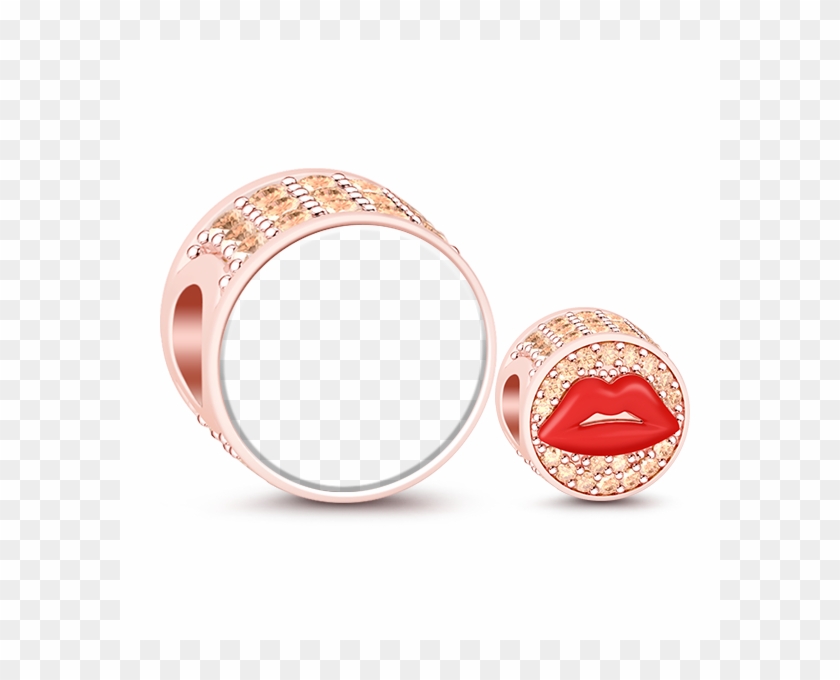 "kiss You" Rose Gold Plated Champagne Stones Inlaid - Gemstone Clipart