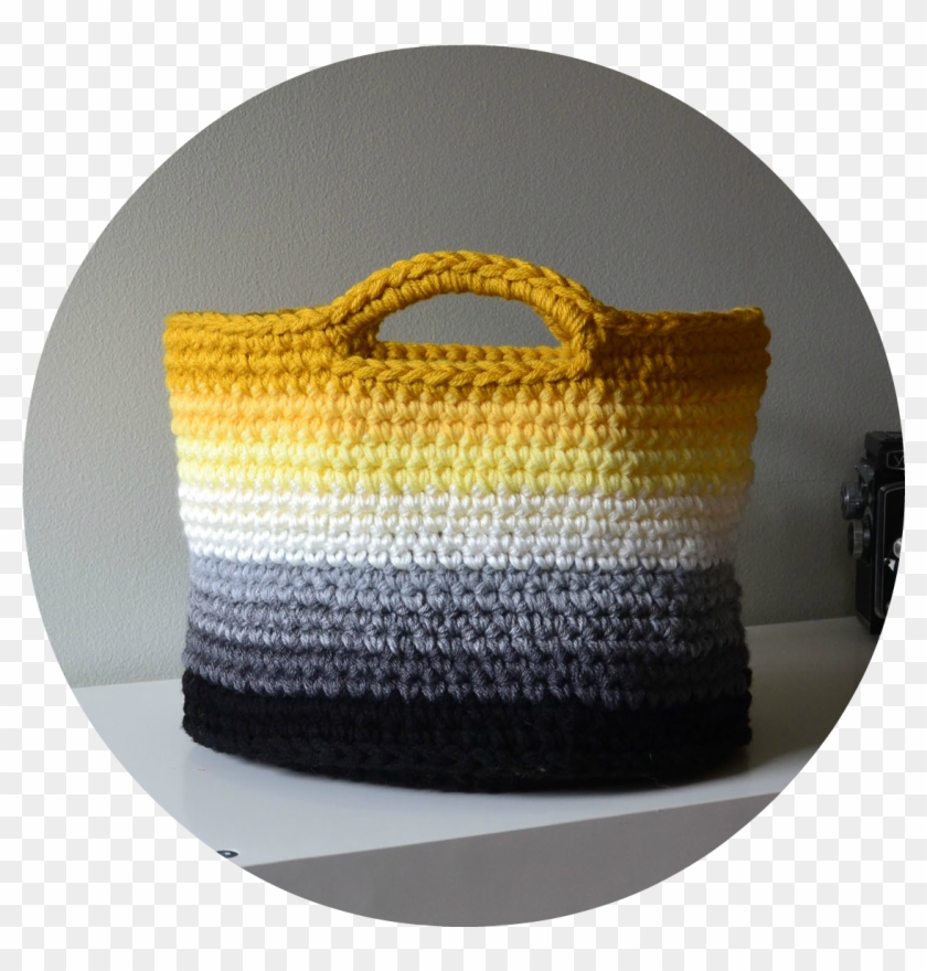 Crochet In Color - Grey And Yellow Crochet Bag Clipart #5514191