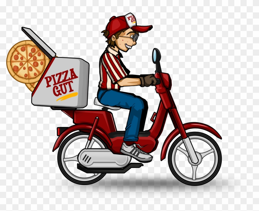 Published September 29, 2014 At 5000 × 3332 In - Pizza Delivery Biker Cartoon Png Clipart