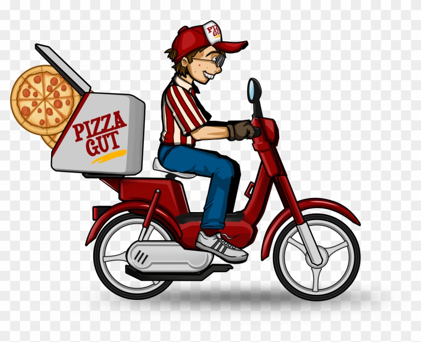Published September 29, 2014 At 5000 × 3332 In - Pizza Delivery Biker Cartoon Png Clipart #5515033