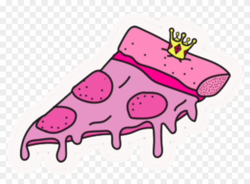 #kawaii #pink #pizza #pizzaslice #crown - Stickers Tumblr Pizza Png Clipart #5515287