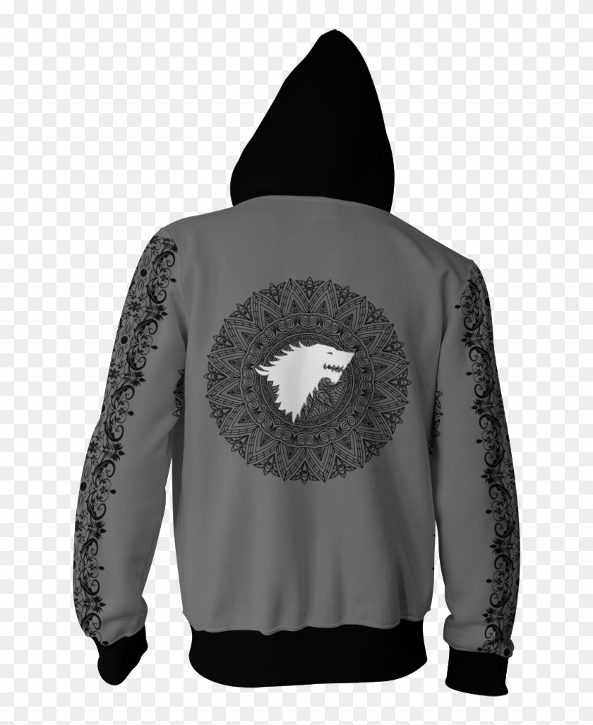 House Stark Game Of Thrones New Zip Up Hoodie Fullprinted - Sweatshirt Clipart #5515423