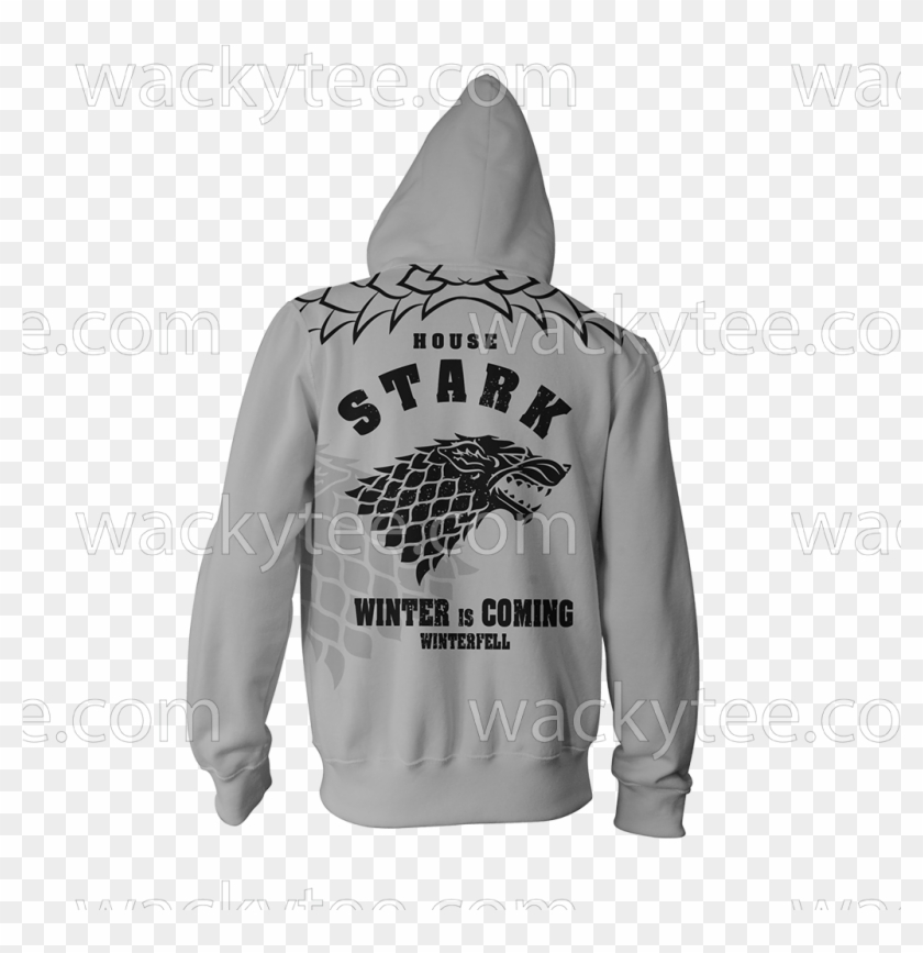 House Stark Game Of Thrones Zip Up Hoodie Fullprinted - Sweatshirt Clipart #5515678