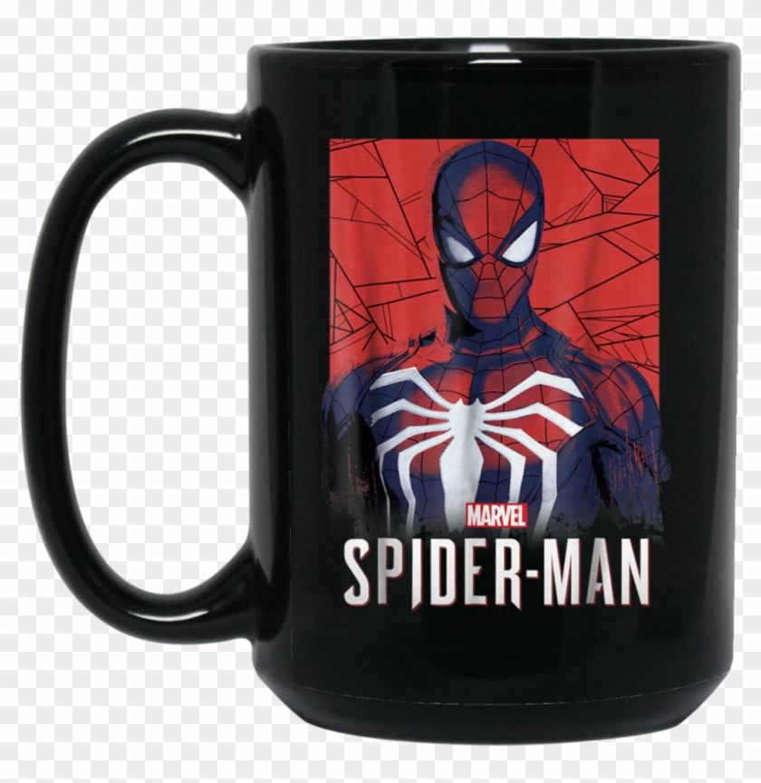 Marvel's Spider-man Game Logo Portrait Graphic Black - Mug Clipart