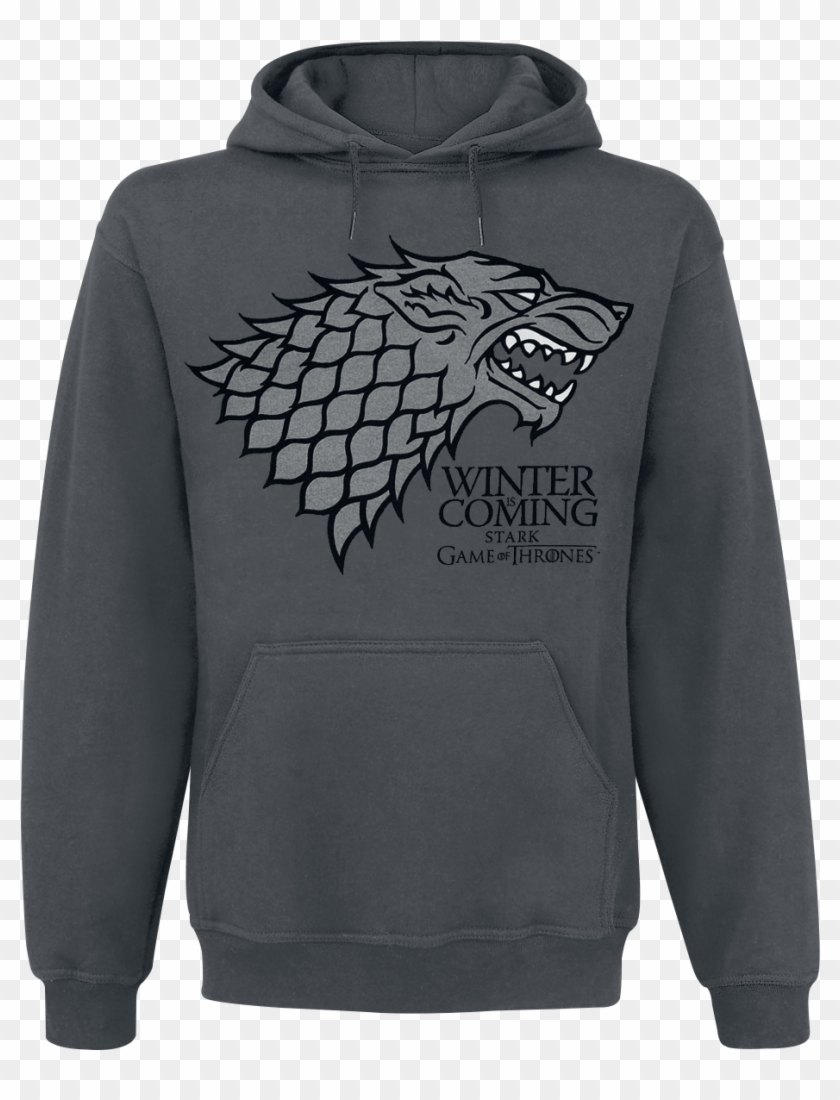 Winter Is Coming Grey Hooded Sweater Ribbed Cuffsslidein - Sweat Twenty One Pilots Clipart