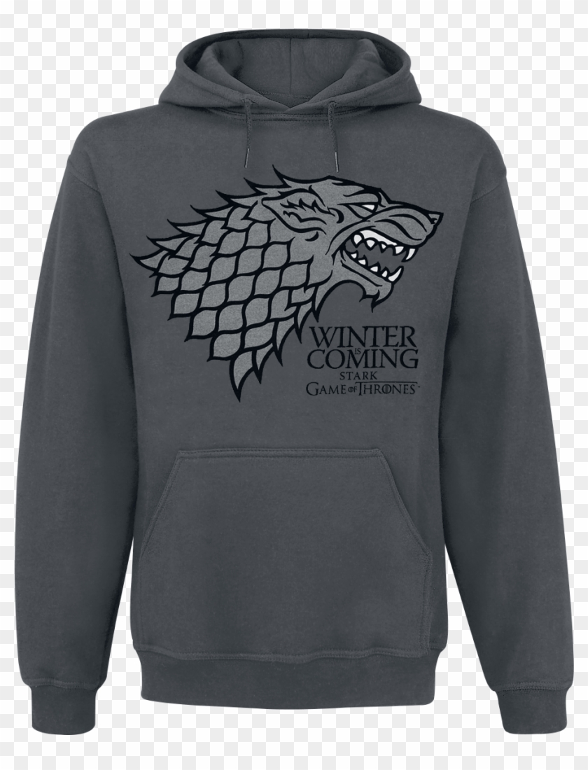 Winter Is Coming Grey Hooded Sweater Ribbed Cuffsslidein - Sweat Twenty One Pilots Clipart #5515764