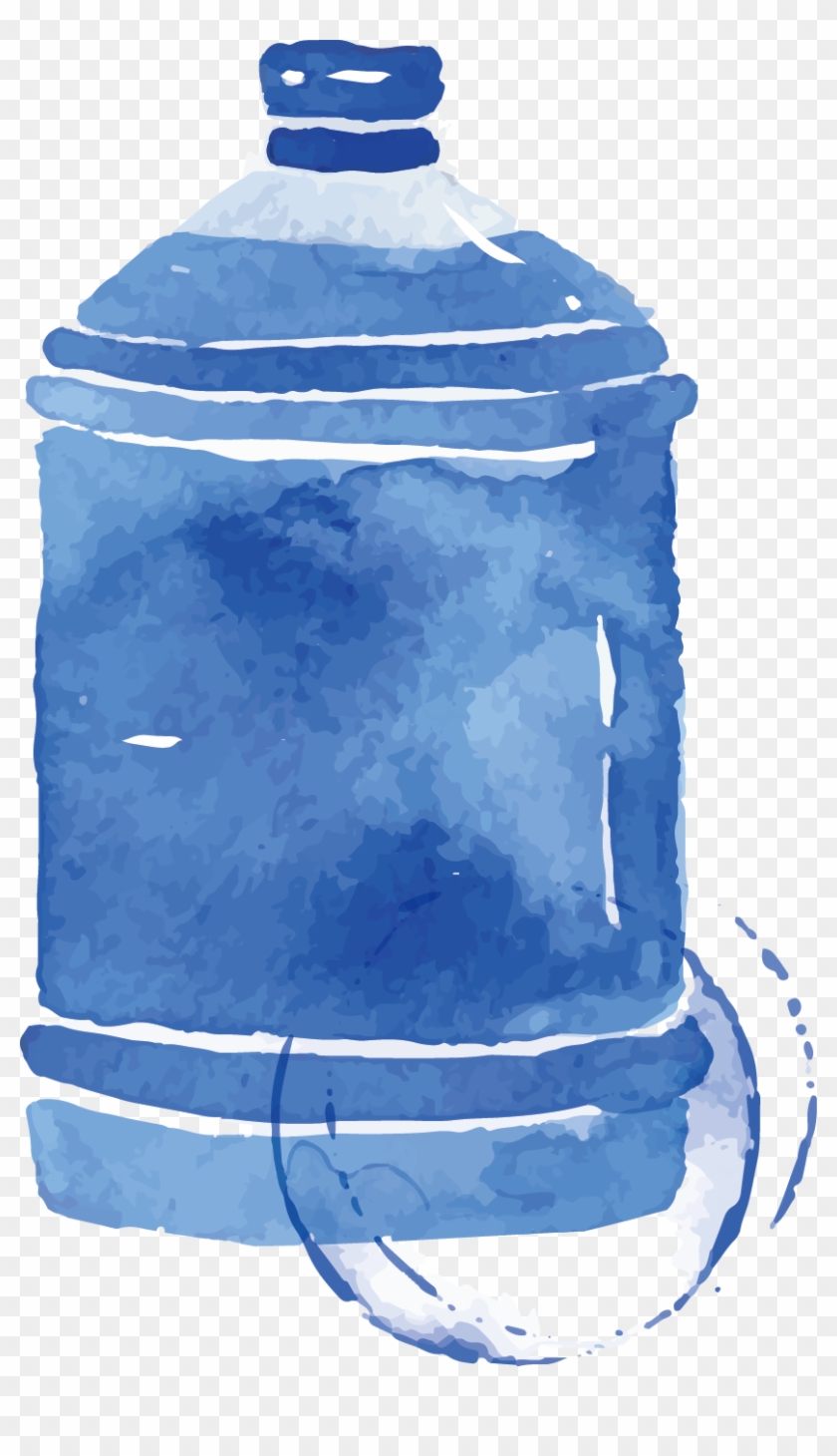 Watercolor Painting - Water Bottle Clipart