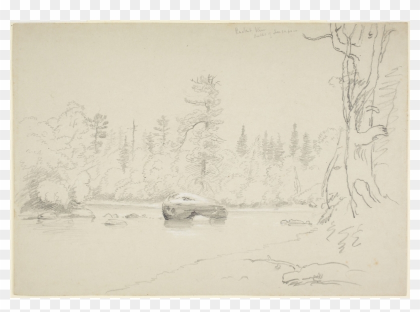 "raquette River," Thomas Cole, Graphite Heightened - Sketch Clipart #5515937