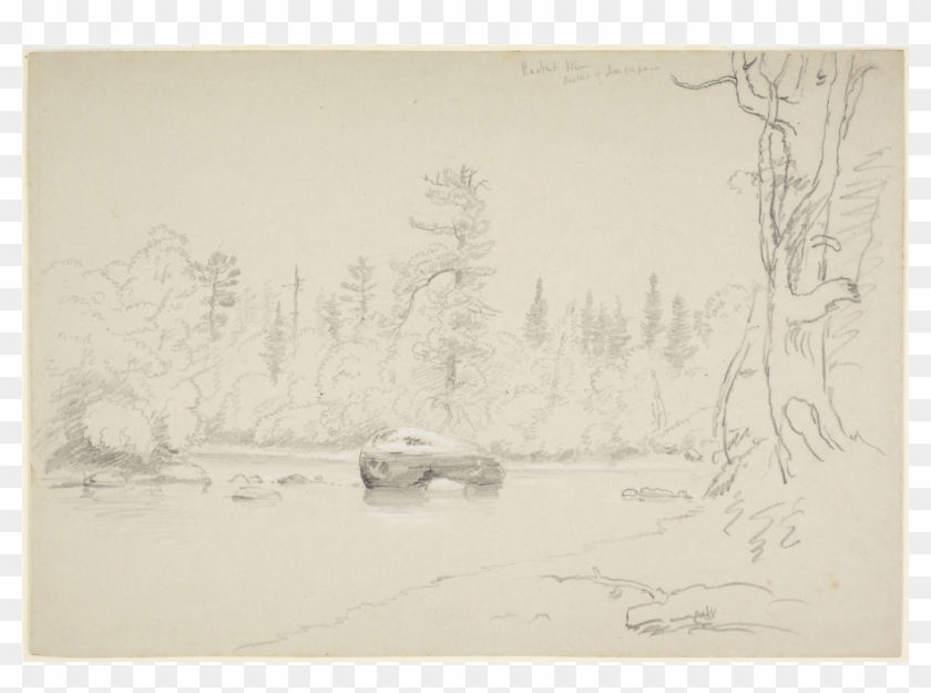 "raquette River," Thomas Cole, Graphite Heightened - Sketch Clipart