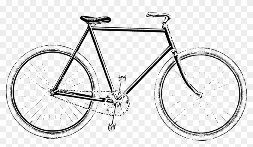 Bicycle Drawing Retro Style Computer Icons Cycling - Vintage Bike Drawing Png Clipart #5516853