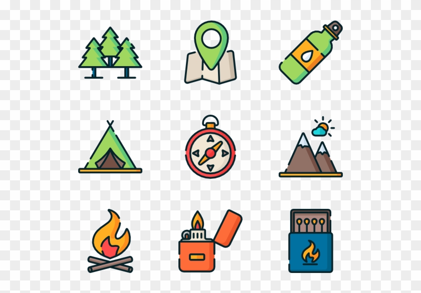 Camp Icon Packs Vector Svg Psd Ⓒ - Outdoor Activity Icon Png Clipart #5516985