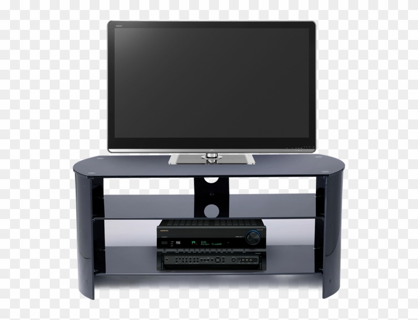 Stil Stand High Gloss Black Curved Designer Tv Stand - Entertainment Center Clipart #5517773
