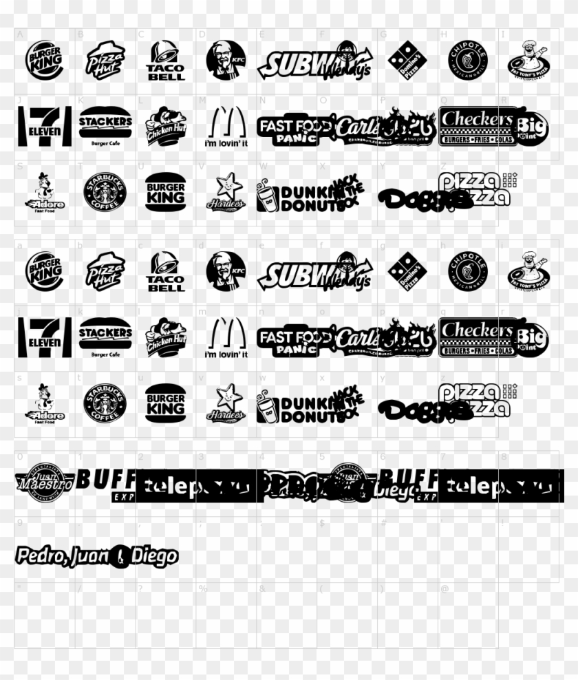 Fast Food Logos Font - Vehicle Clipart #5517865