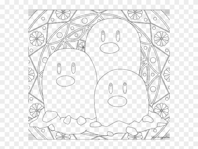 Adult Pokemon Coloring Page Dugtrio - Cubone Pokemon Colouring Pages For Adults Clipart