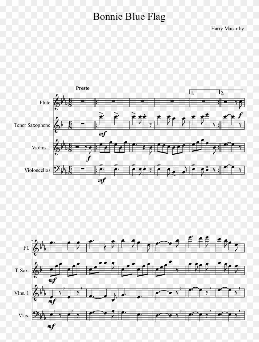Bonnie Blue Flag Sheet Music Composed By Harry Macarthy - Age Of Empires Theme Sheet Clipart