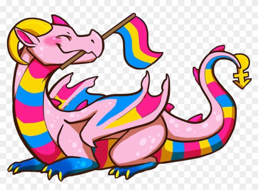 #pansexual #pan #pride #dragon #love #pink #yellow Clipart