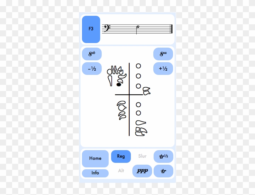 Bassoon Fingering App - Mobile Phone Clipart #5520035