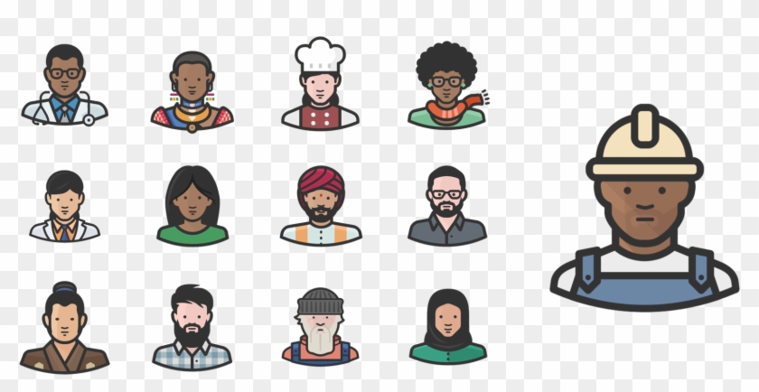 Diversity Avatars Icon Sets By Sketch And Build Clipart #5521209